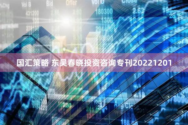 国汇策略 东吴春晓投资咨询专刊20221201